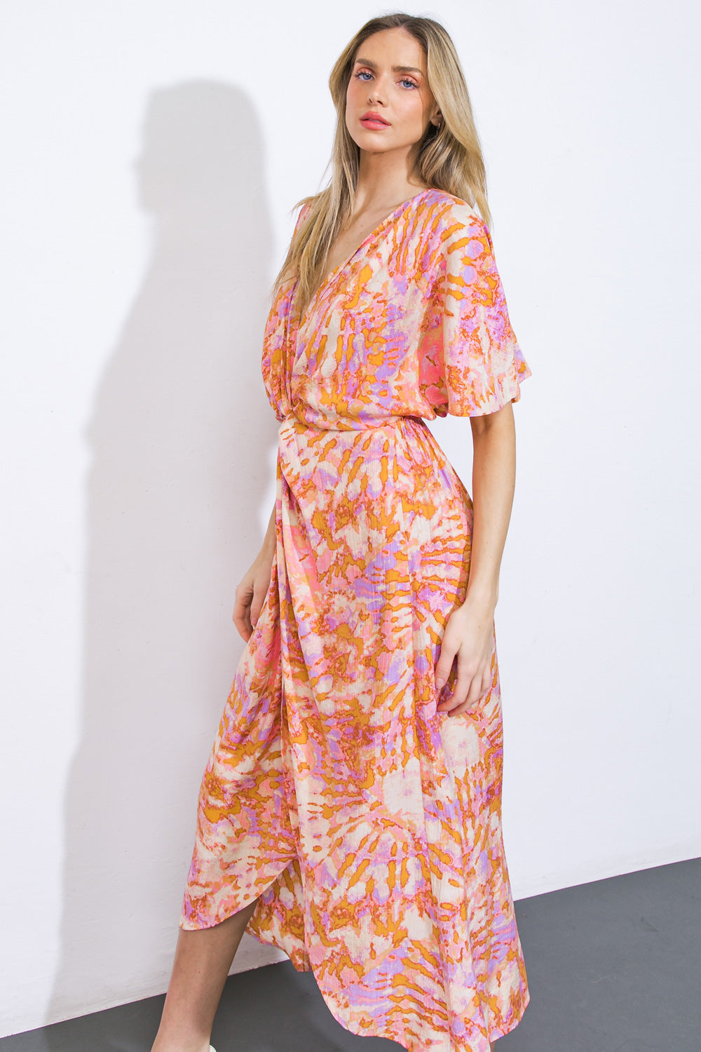 MOST WONDERFUL TIME WOVEN MIDI DRESS Flying Tomato