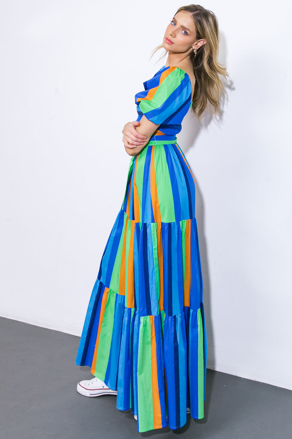 ALL ABOUT THE VIBE WOVEN MAXI DRESS Flying Tomato