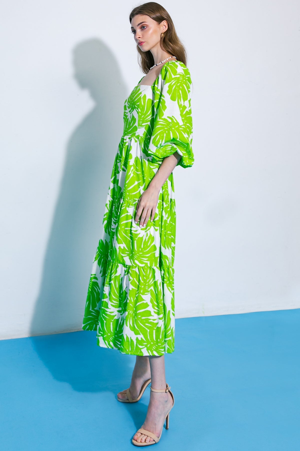 ALL THE DRAMA WOVEN MIDI DRESS Flying Tomato