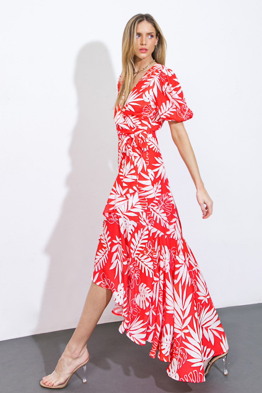 CRAZY IN LOVE WOVEN MIDI DRESS