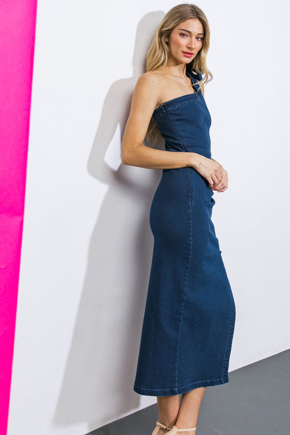 BALL OF JOY DENIM MIDI DRESS