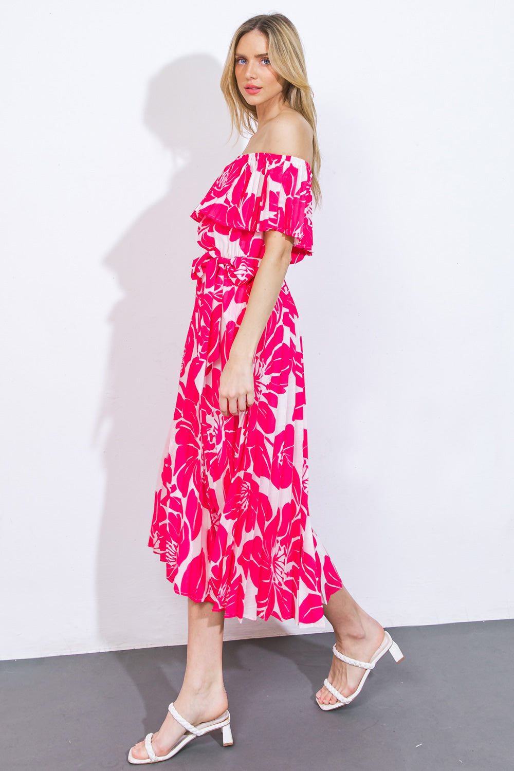 LOVE SCRIPT WOVEN MIDI DRESS