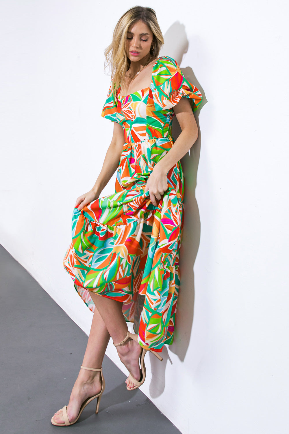 LONG LOST LOVER WOVEN MIDI DRESS Flying Tomato