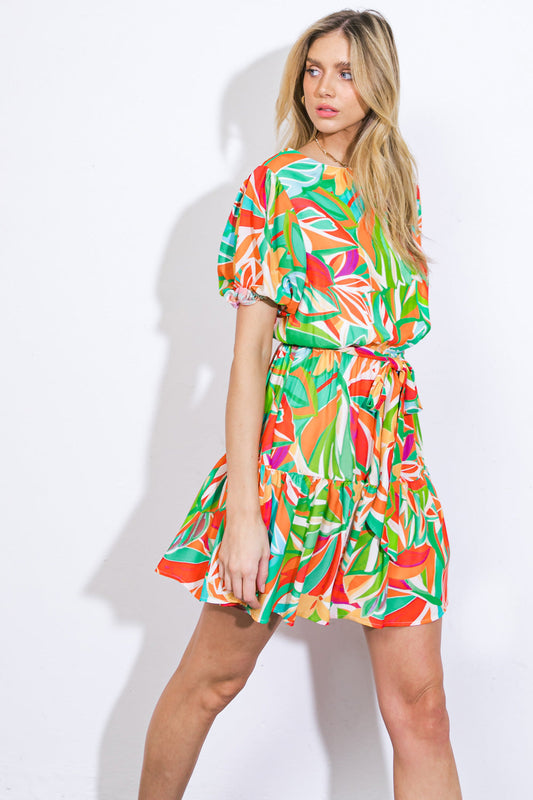TIME TO START WOVEN MINI DRESS Flying Tomato