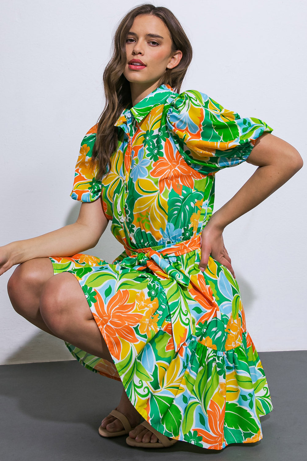 END GAME WOVEN MINI DRESS Flying Tomato