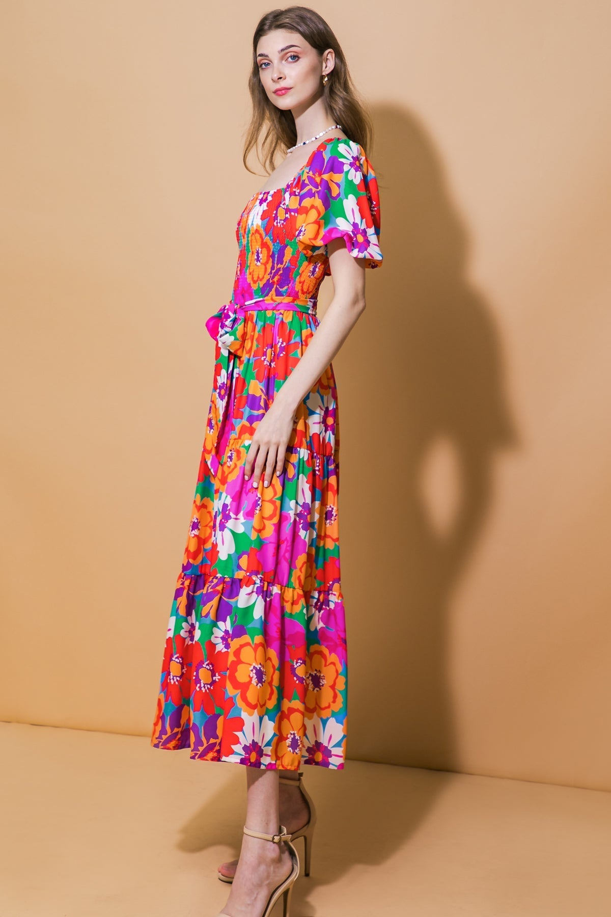 EVERYONE'S DESIRE WOVEN MIDI DRESS Flying Tomato