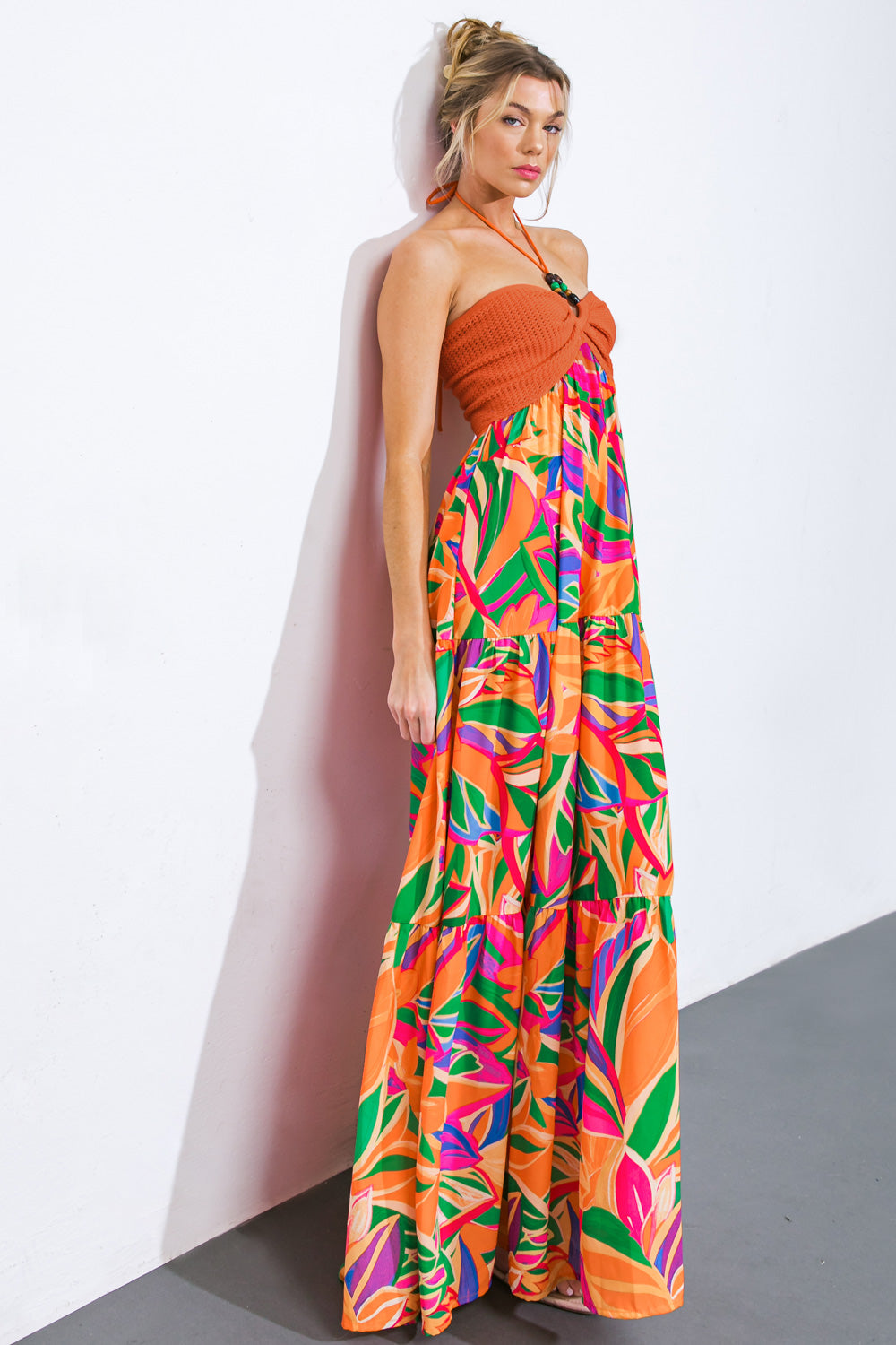 INTO THE THICK OF IT COMBINATION MIDI DRESS Flying Tomato