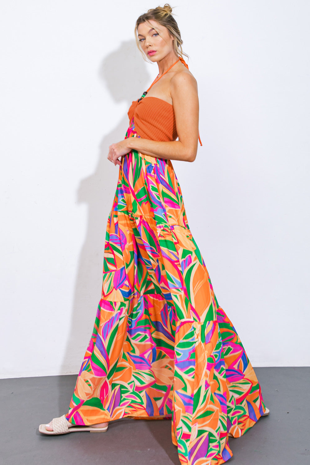 INTO THE THICK OF IT COMBINATION MIDI DRESS Flying Tomato