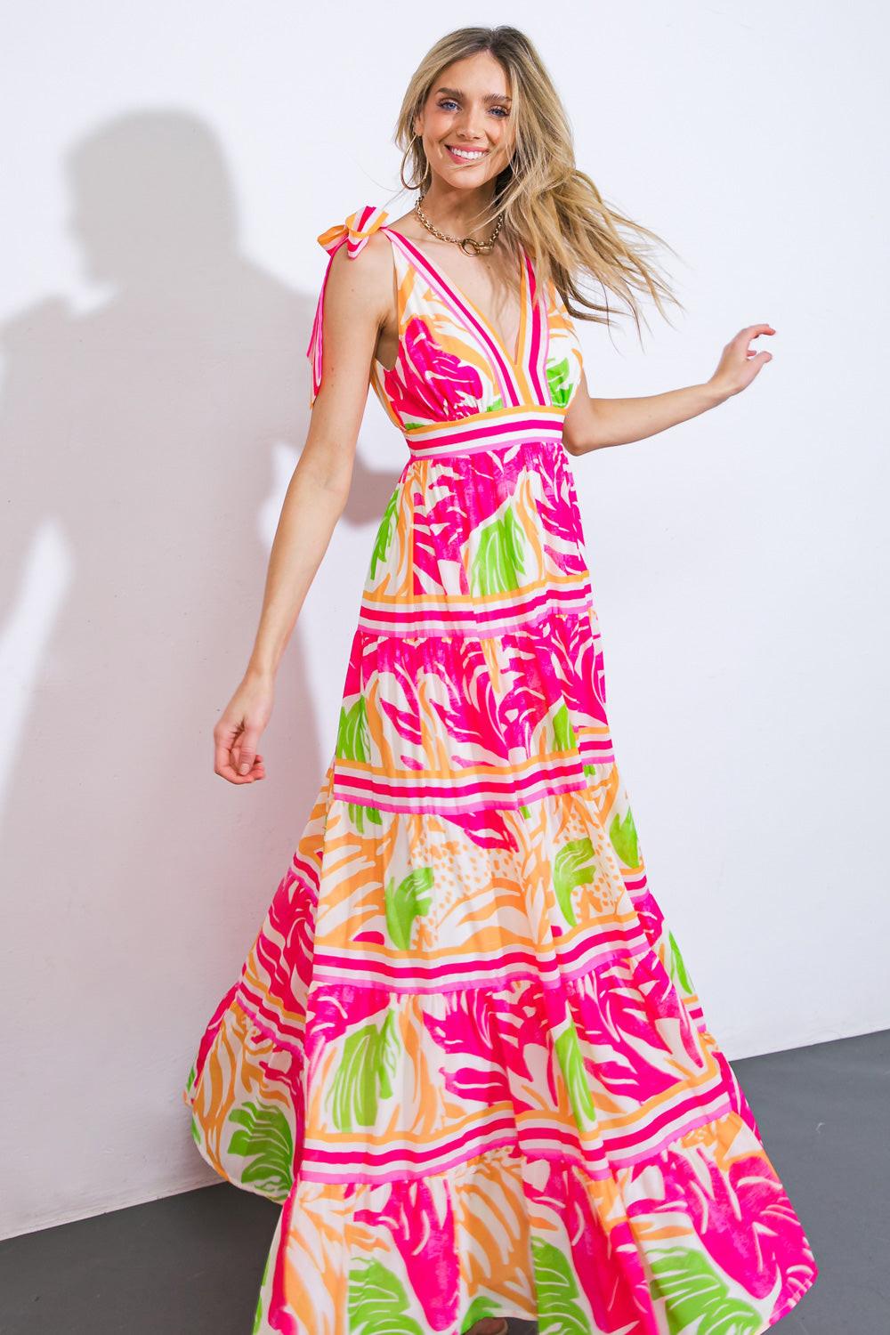 Flying Tomato Take the Trails Woven Maxi Dress, showcasing the elegant hemline and relaxed, flattering silhouette.