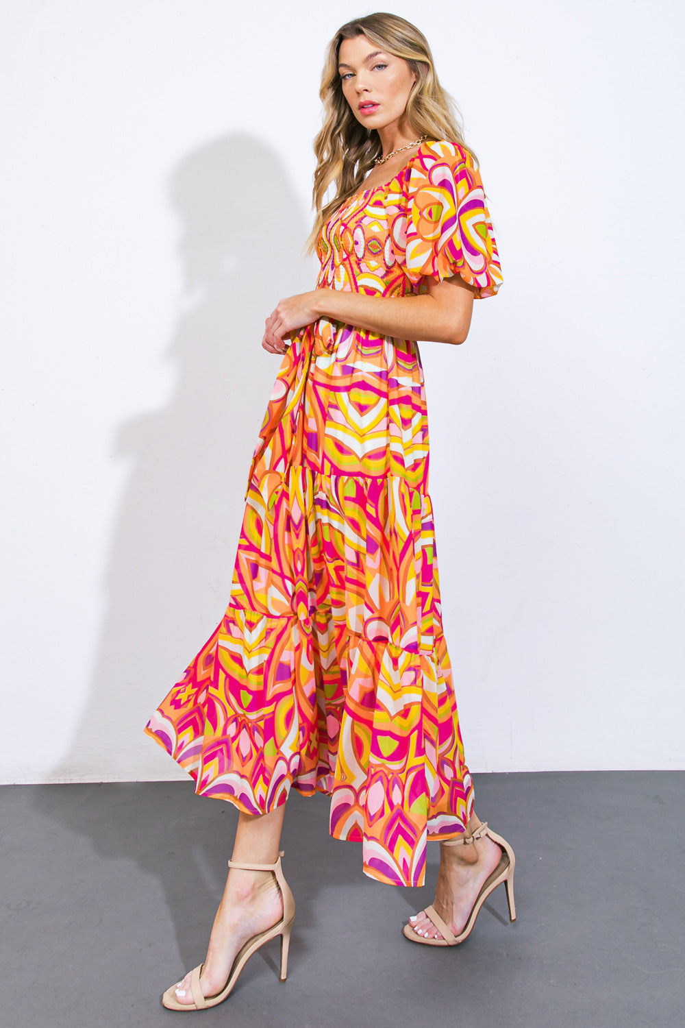 IT'S YOUR PLACE WOVEN MIDI DRESS Flying Tomato