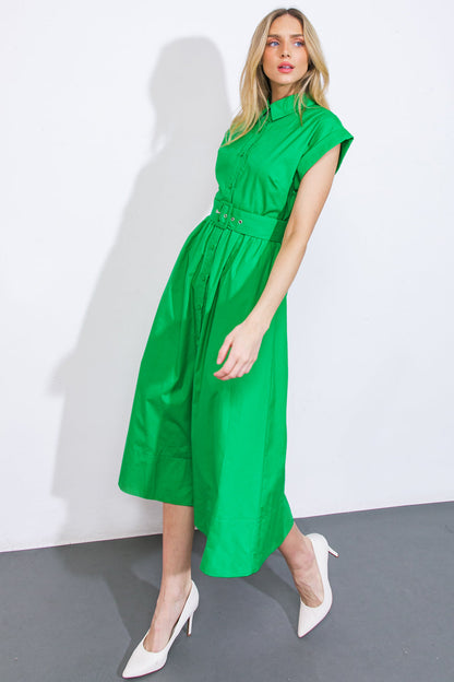 MAKE YOUR CHOICE WOVEN MIDI DRESS