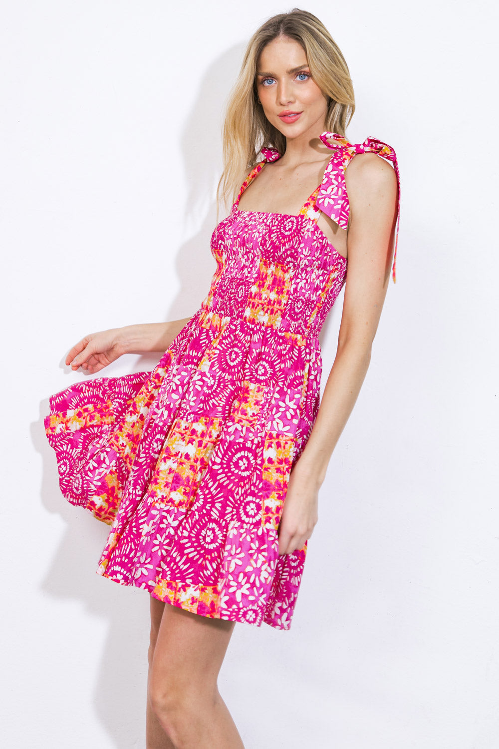 DANCING IN THE SUN WOVEN MINI DRESS