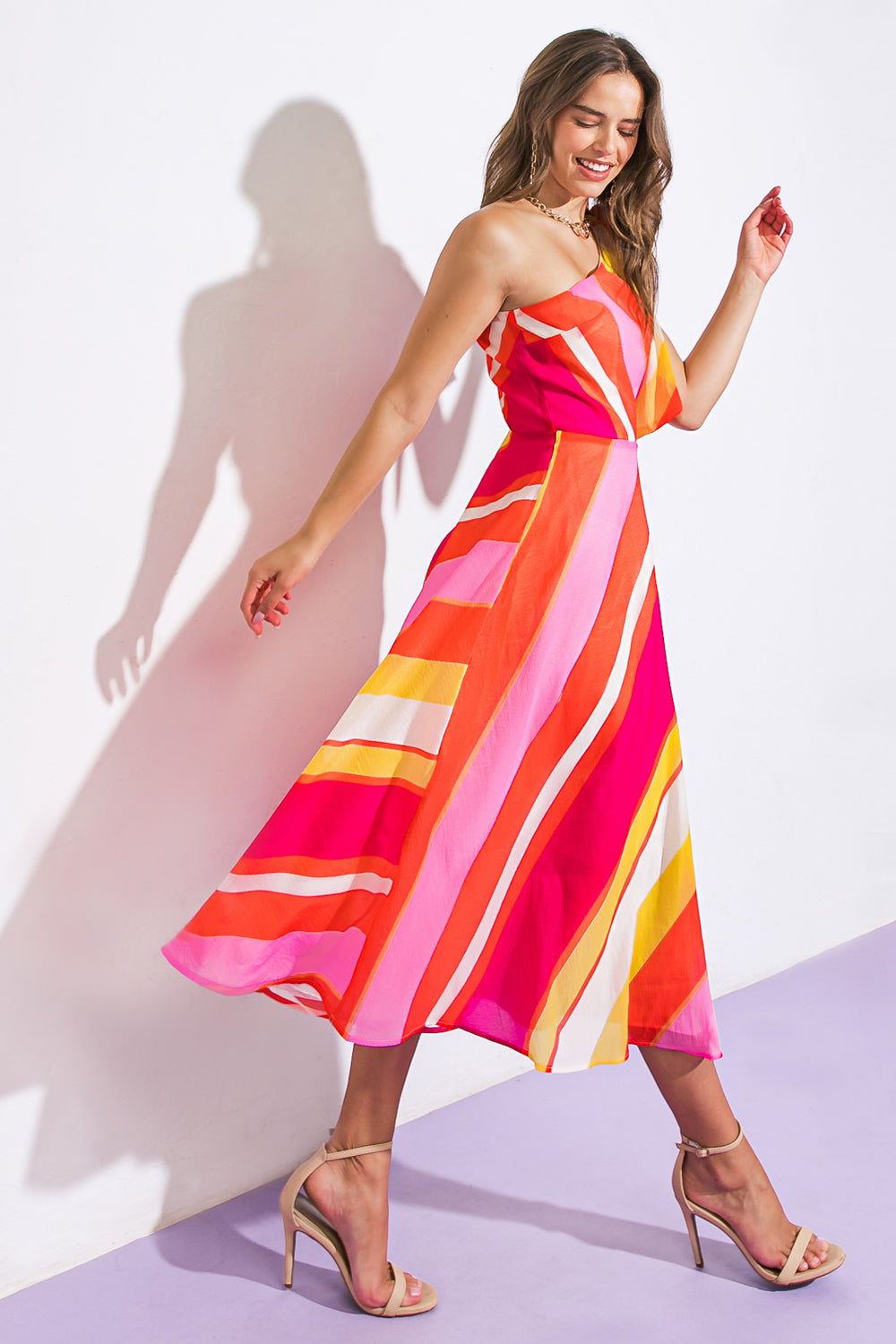 SWEETEN THE DAY WOVEN MIDI DRESS