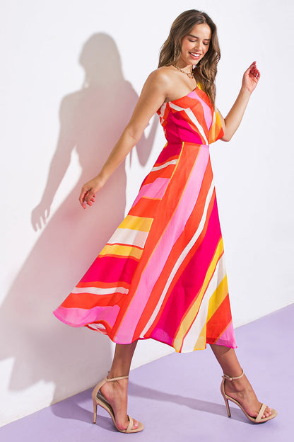 SWEETEN THE DAY WOVEN MIDI DRESS