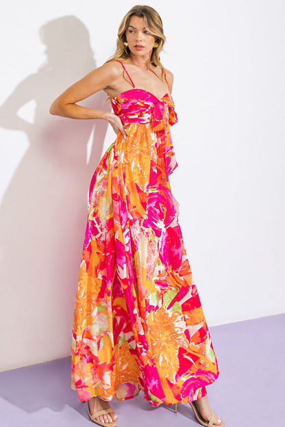 SPRING UP DAISY WOVEN MAXI DRESS