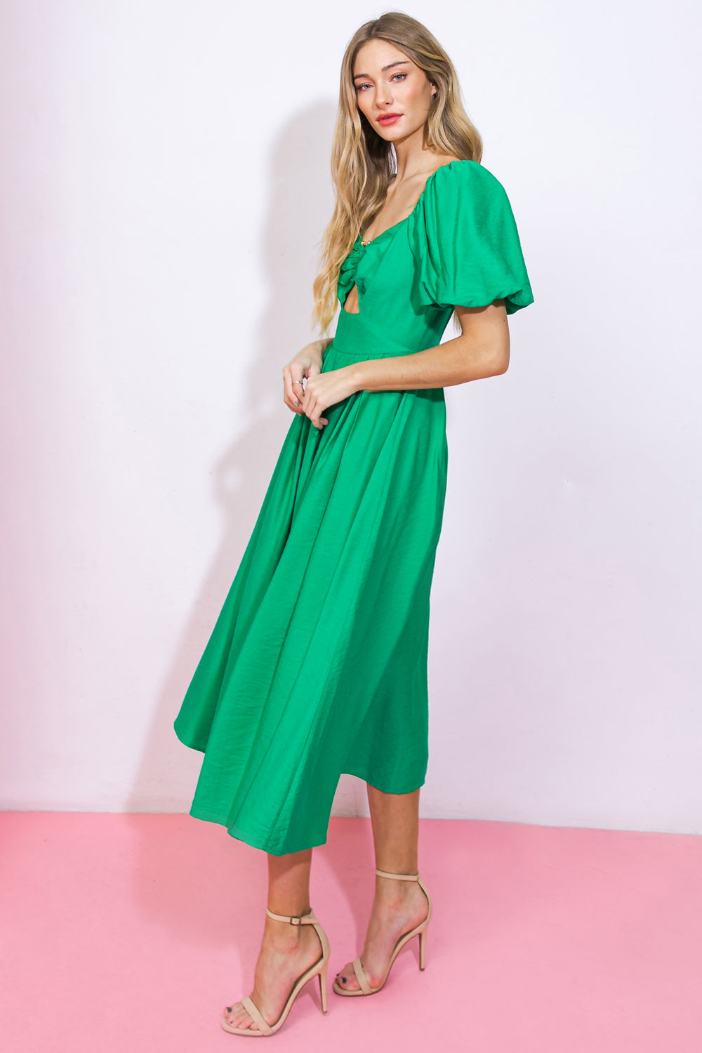 DEEPER LOVE WOVEN MIDI DRESS