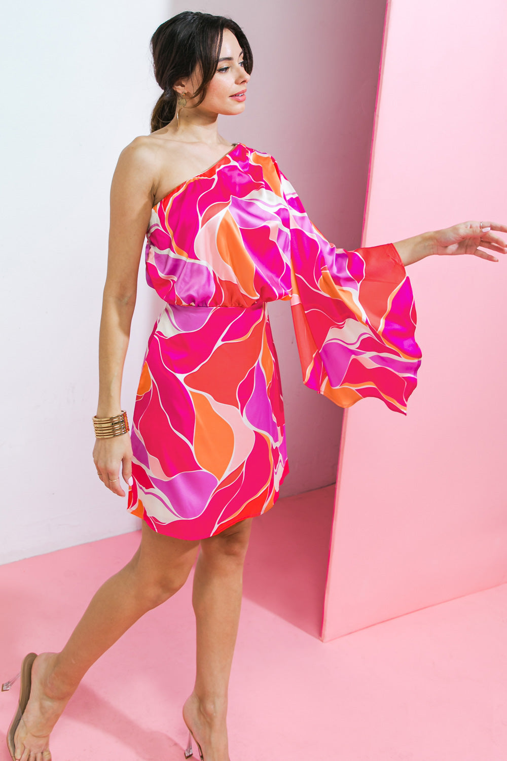 DESERT EXPRESS WOVEN SATIN MINI DRESS Flying Tomato