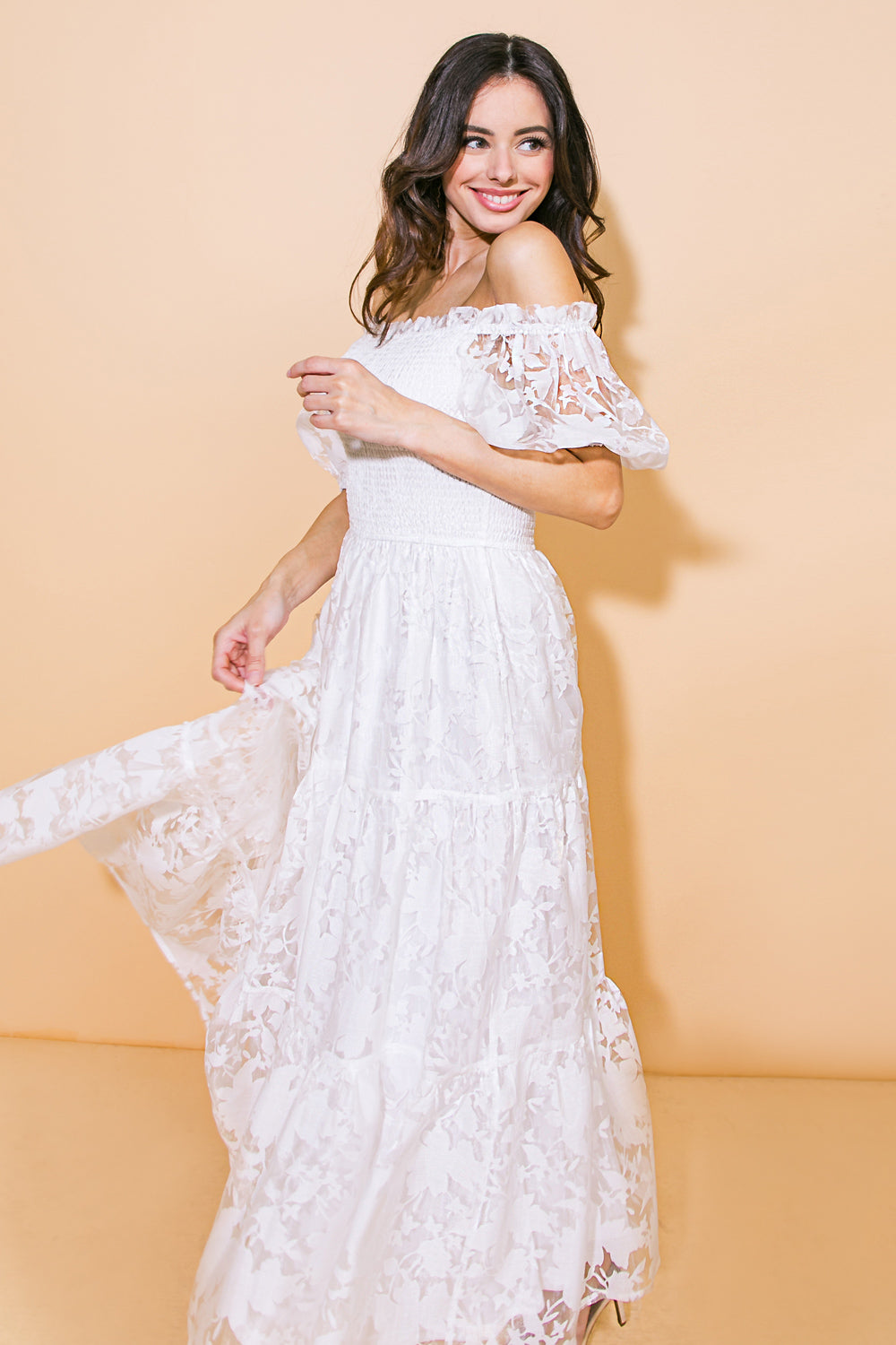 LOVE IN YOUR EYES WOVEN MIDI DRESS Flying Tomato