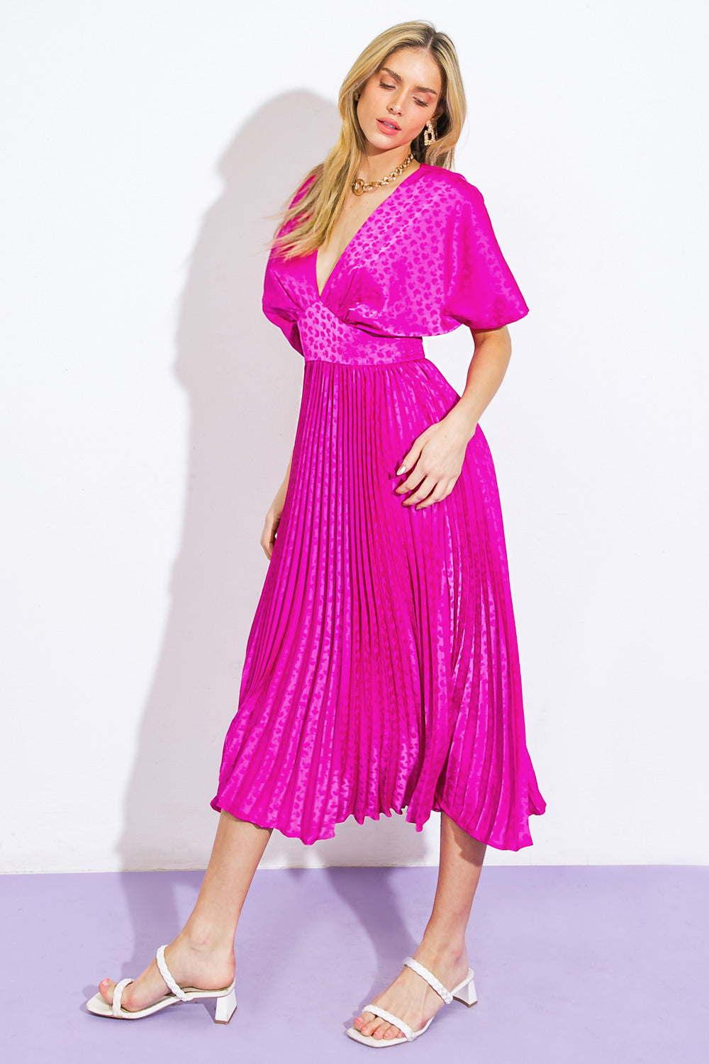 COWGIRL REPEAT SATIN MIDI DRESS Flying Tomato