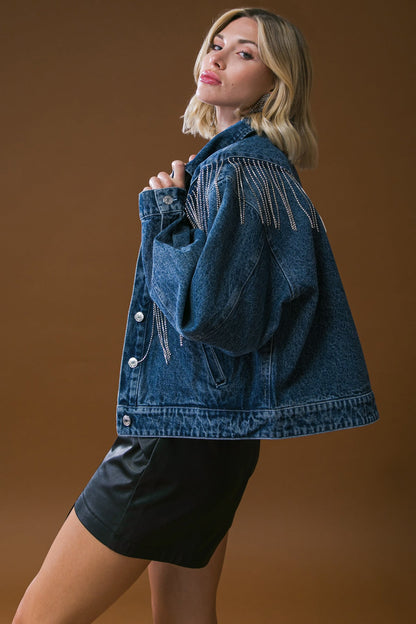 STUNNING EXCELLENCE WASHED DENIM JACKET