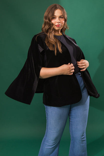 WHAT LOVE CAN DO VELVET CAPE JACKET