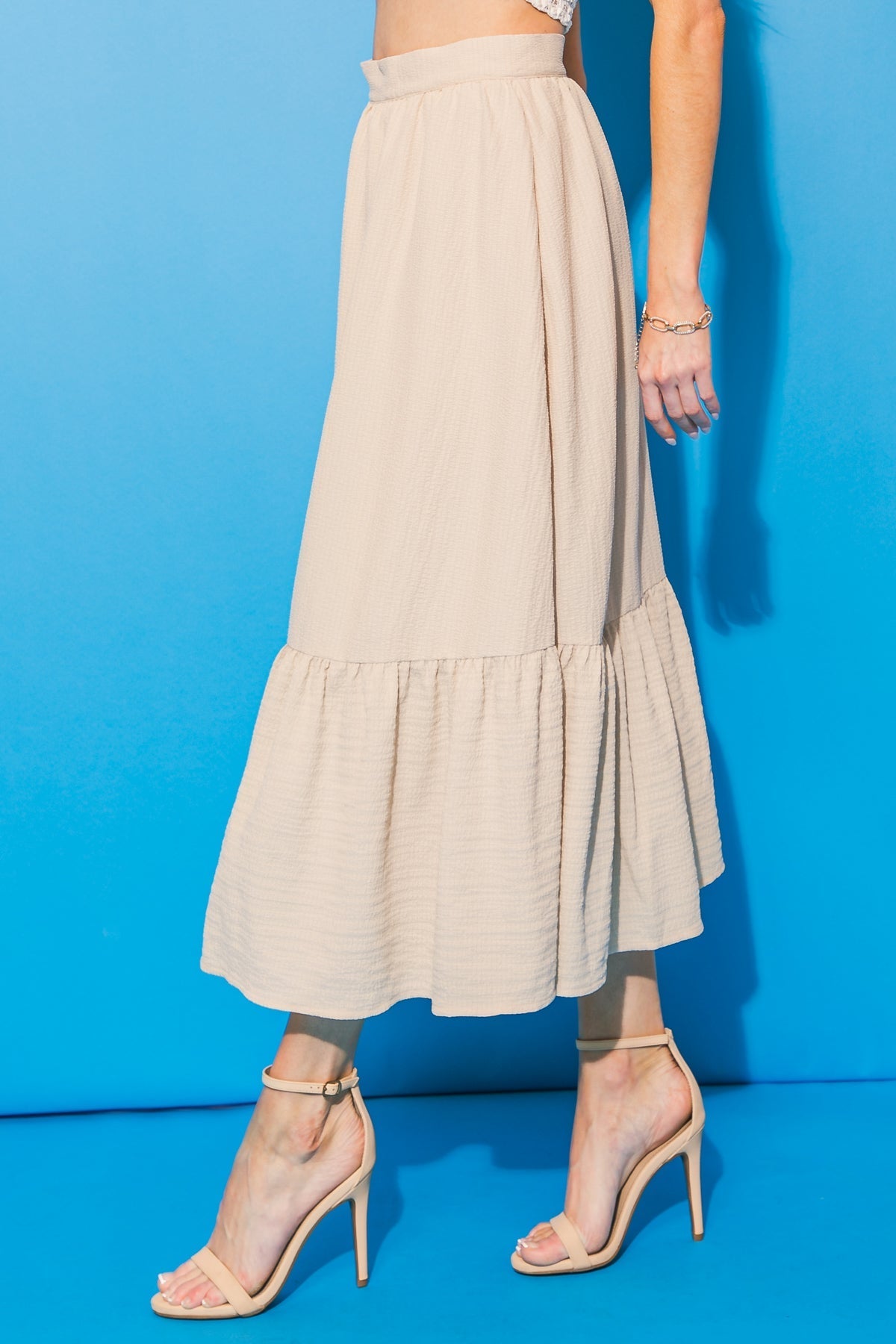LOVELY MOOD WOVEN MIDI SKIRT Flying Tomato