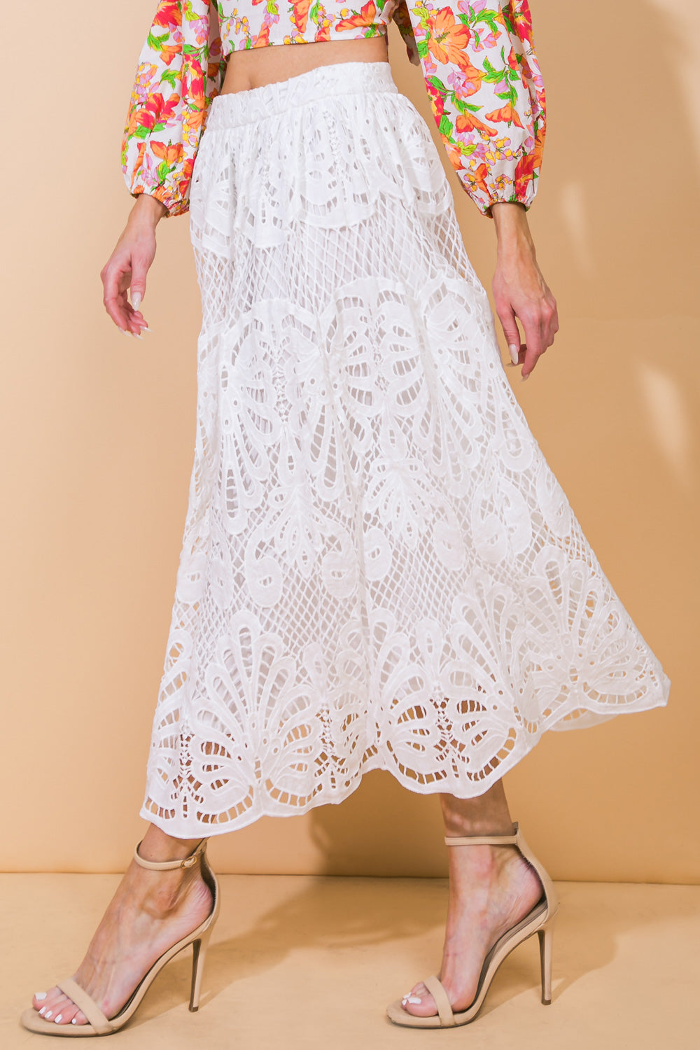 DREAMY NIGHTS WOVEN MIDI SKIRT Flying Tomato