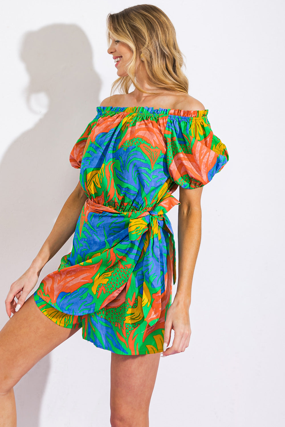 ALL THE CHEER WOVEN ROMPER Flying Tomato