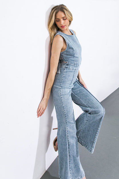 IT'S ANOTHER DAY DENIM JUMPSUIT