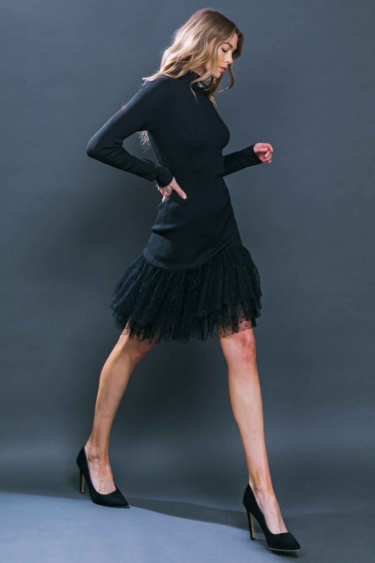 BEHIND MY BACK SWEATER MINI DRESS Flying Tomato