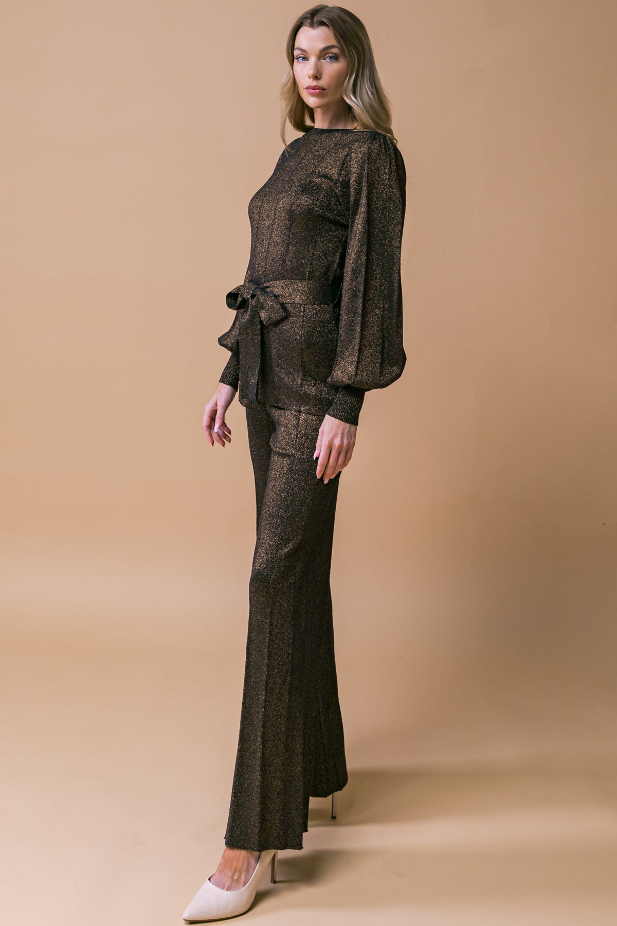 STUNNING STANCE METALLIC SWEATER TUNIN AND PANT SET Flying Tomato