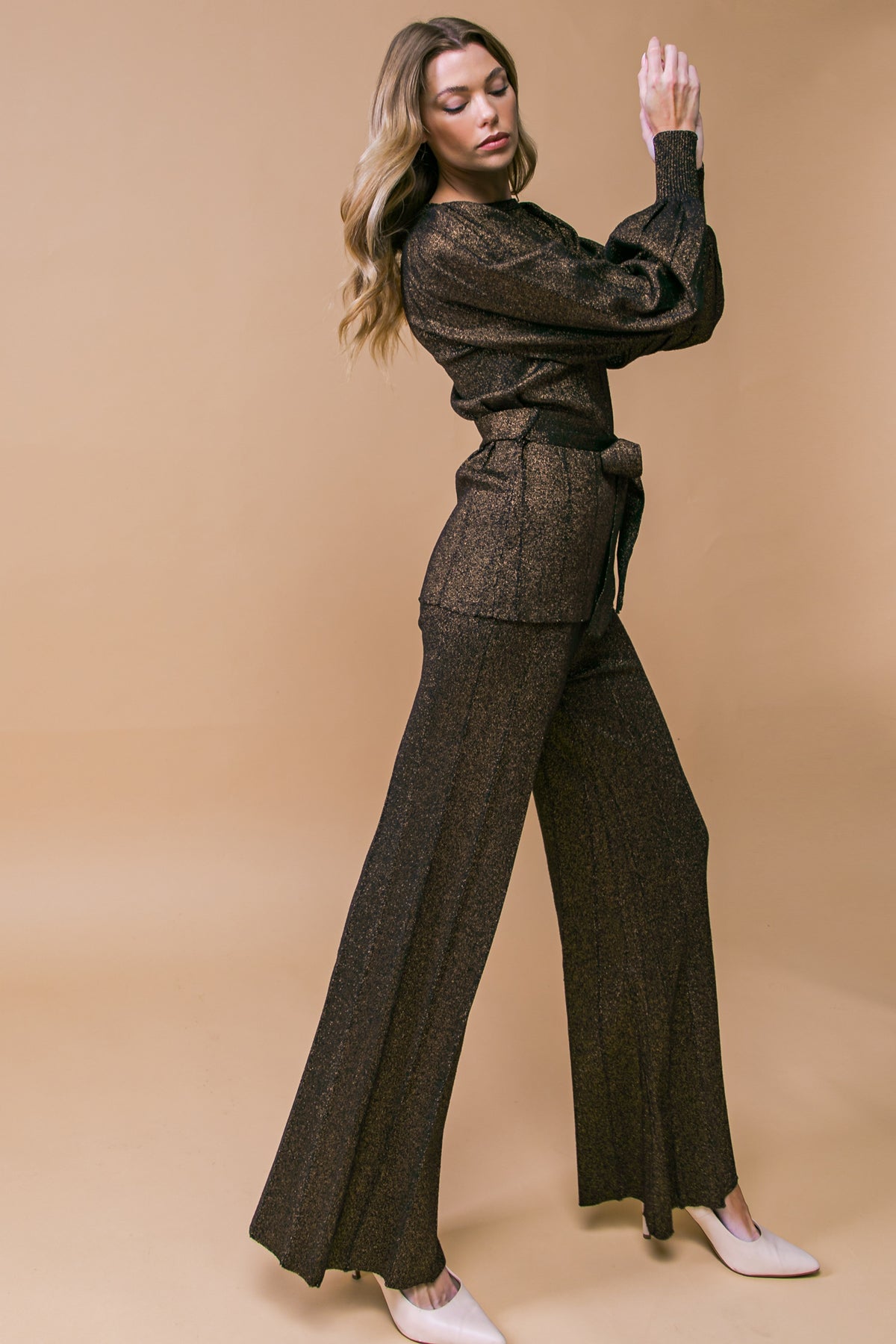 STUNNING STANCE METALLIC SWEATER TUNIN AND PANT SET Flying Tomato