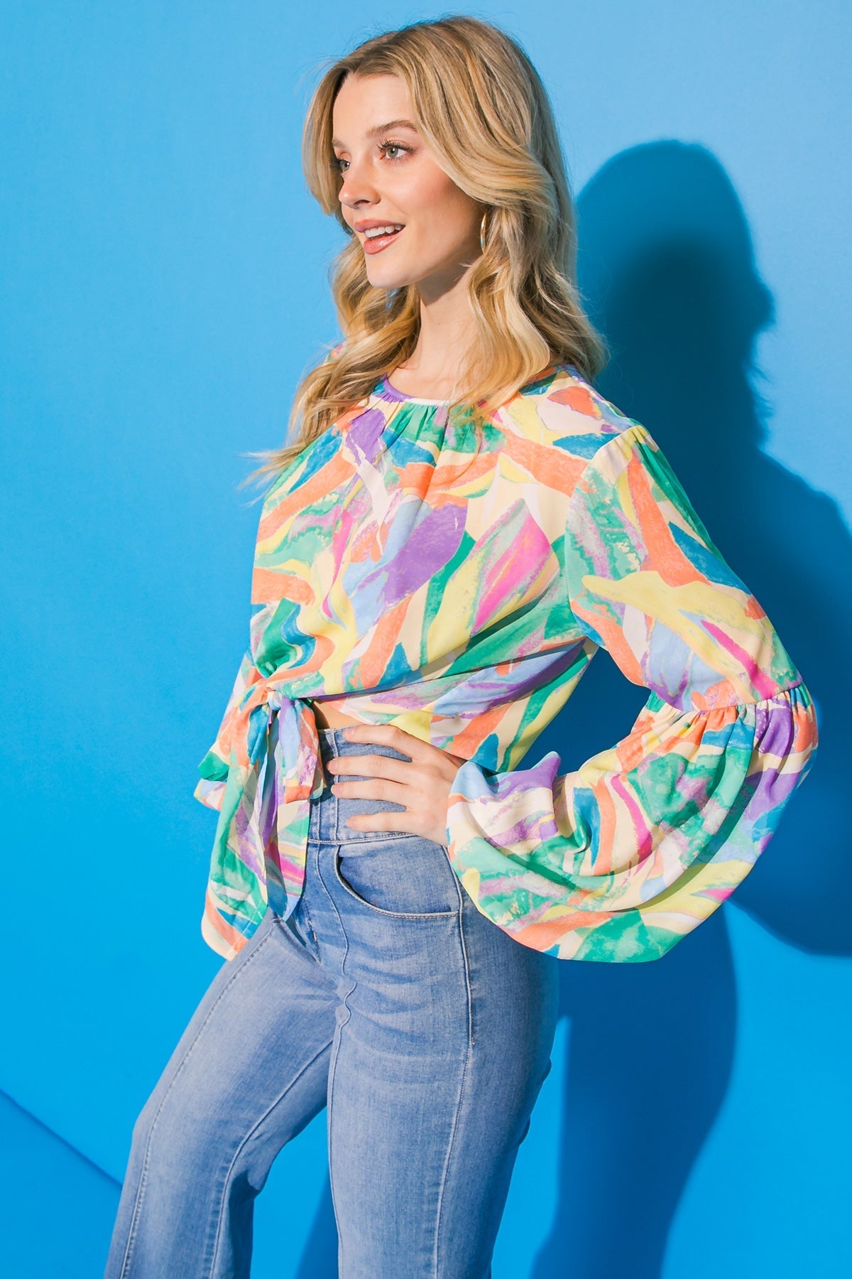 SIGHT SET ON TONIGHT WOVEN TOP Flying Tomato