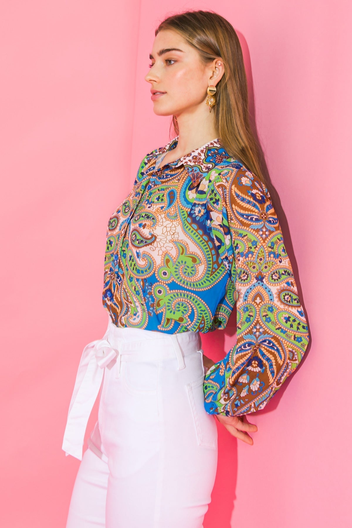 IN A GOOD PLACE WOVEN TOP Flying Tomato