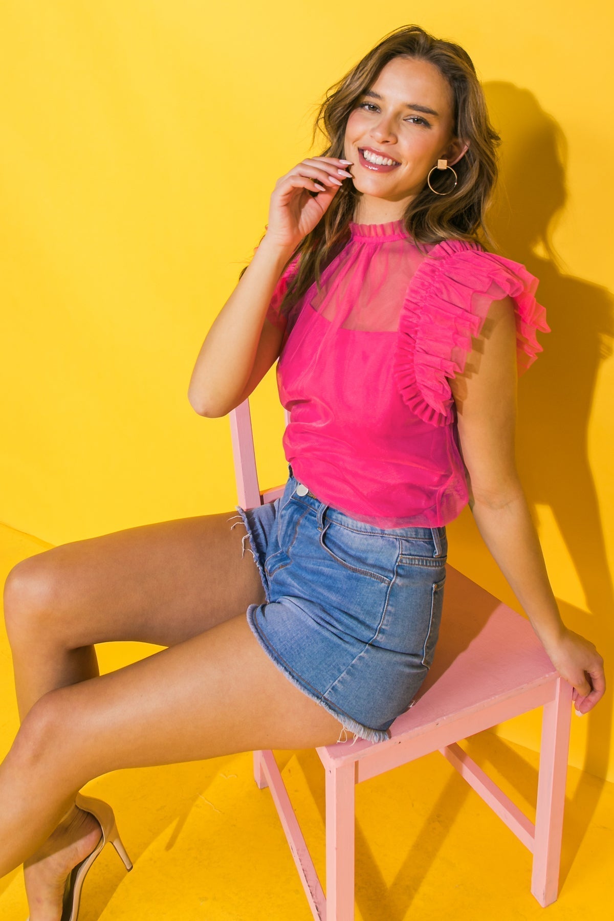 YOU'RE ON MY MIND TULLE TOP Flying Tomato