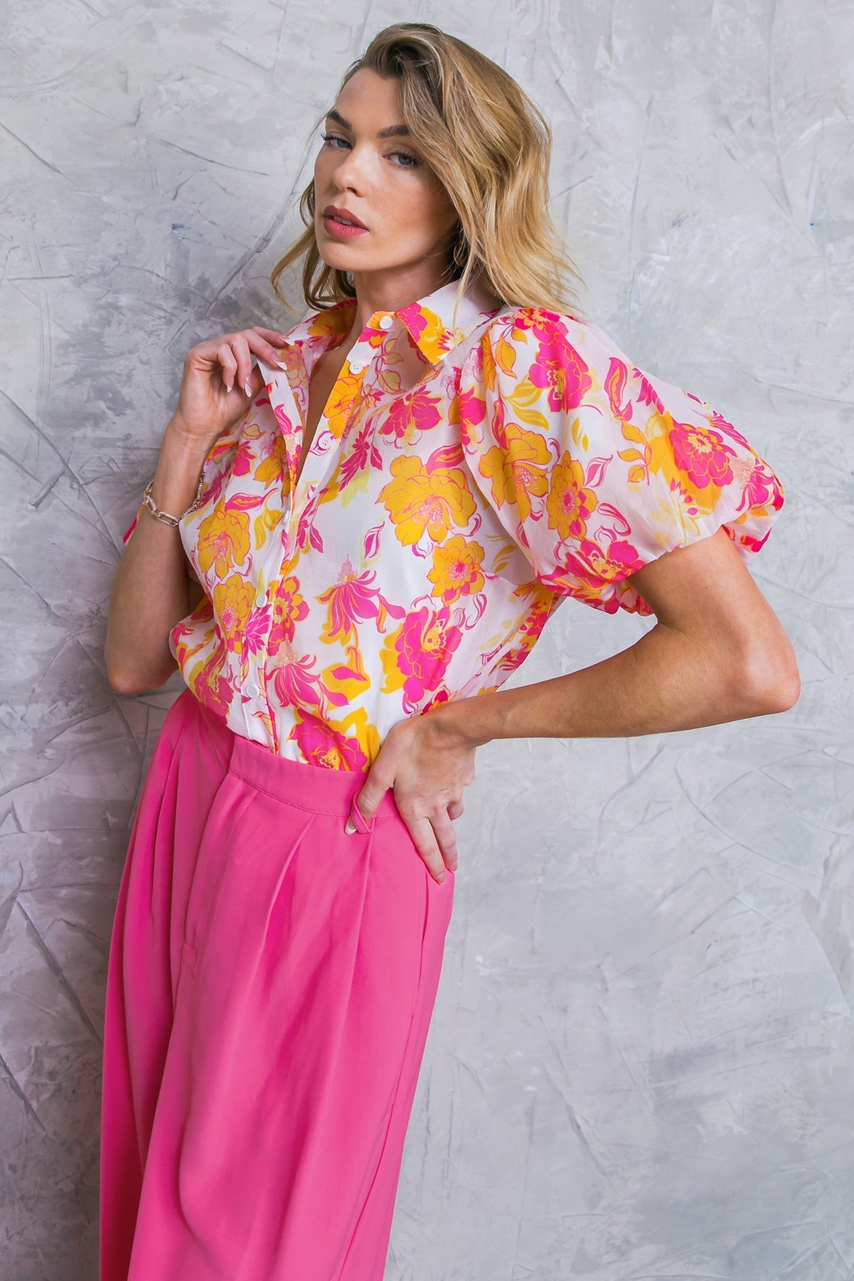 EFFORTLESS OUTLOOK WOVEN TOP Flying Tomato