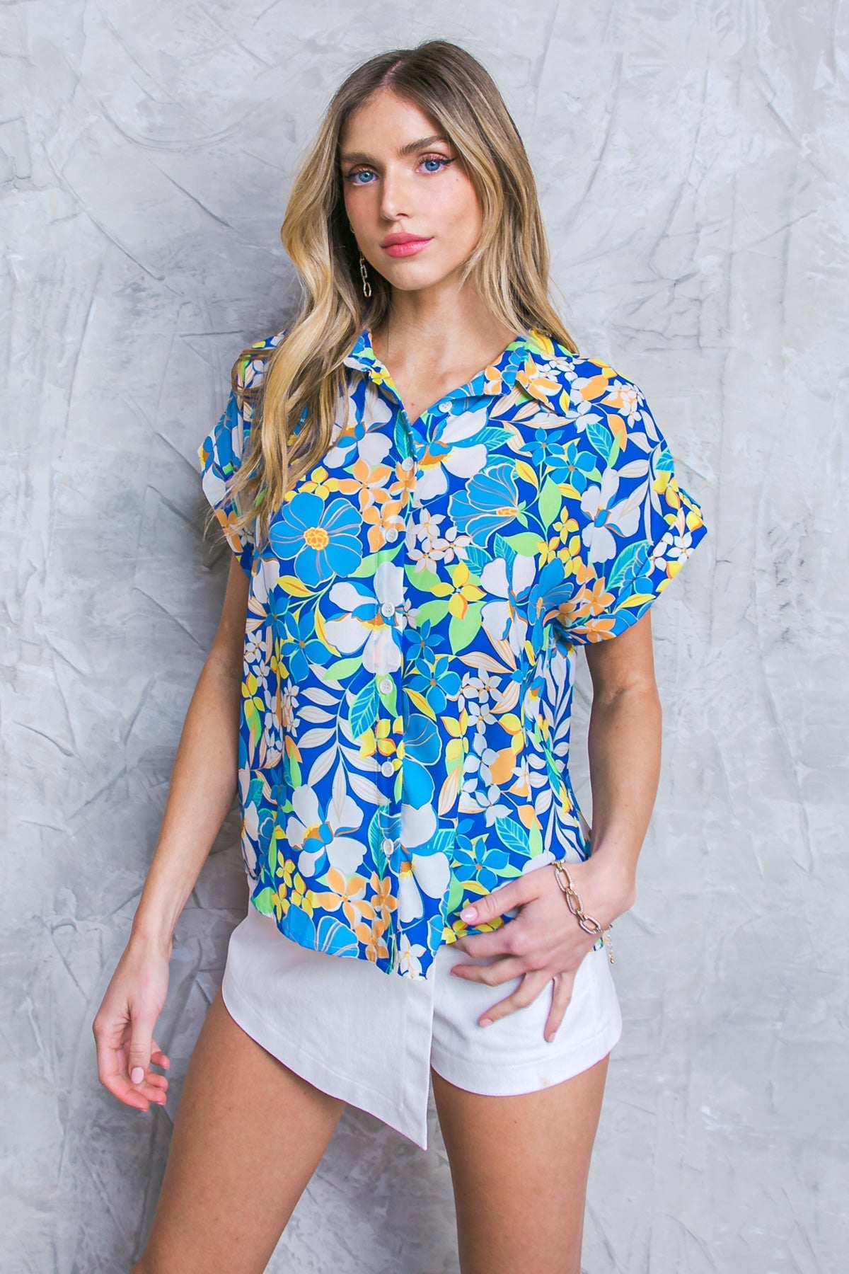 CRUISING THROUGH WOVEN TOP Flying Tomato