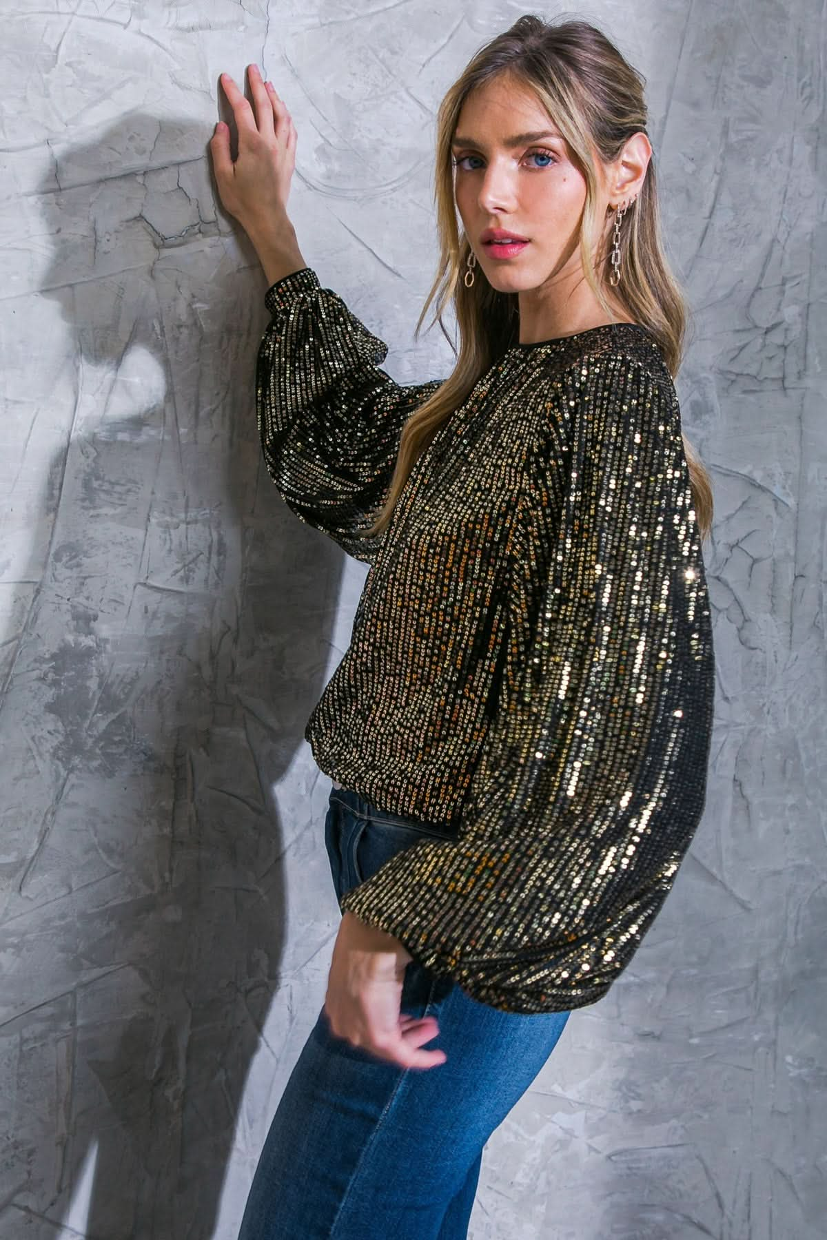 SPARKLING MEMORIES SEQUIN TOP