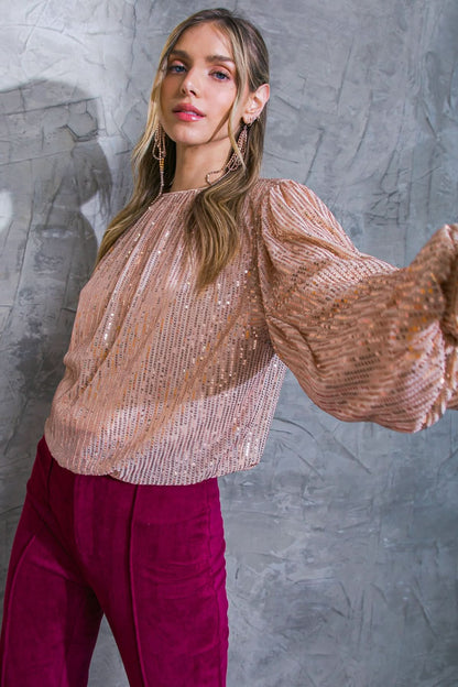 SPARKLING MEMORIES SEQUIN TOP