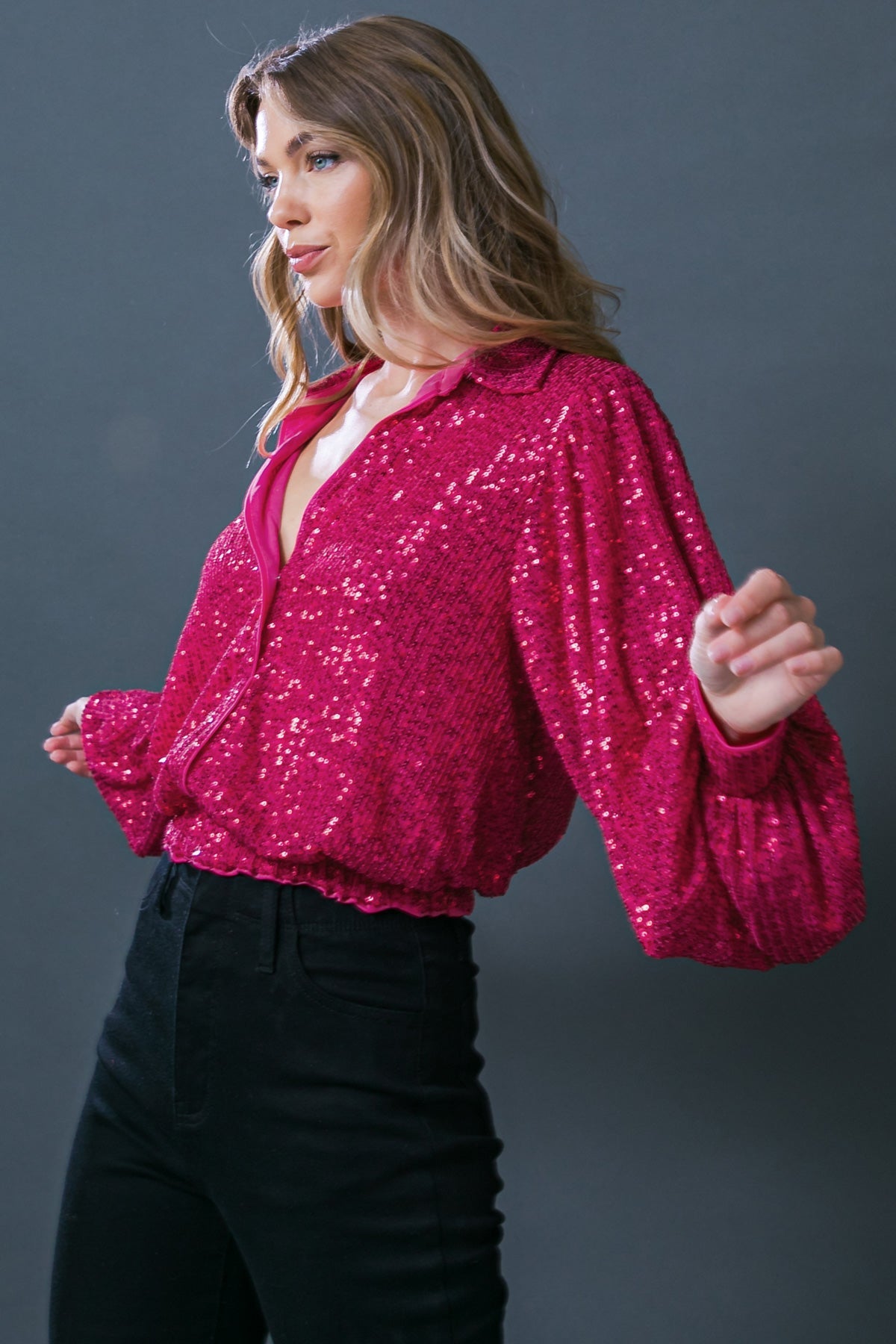 FREEDOM CALLS SEQUIN TOP