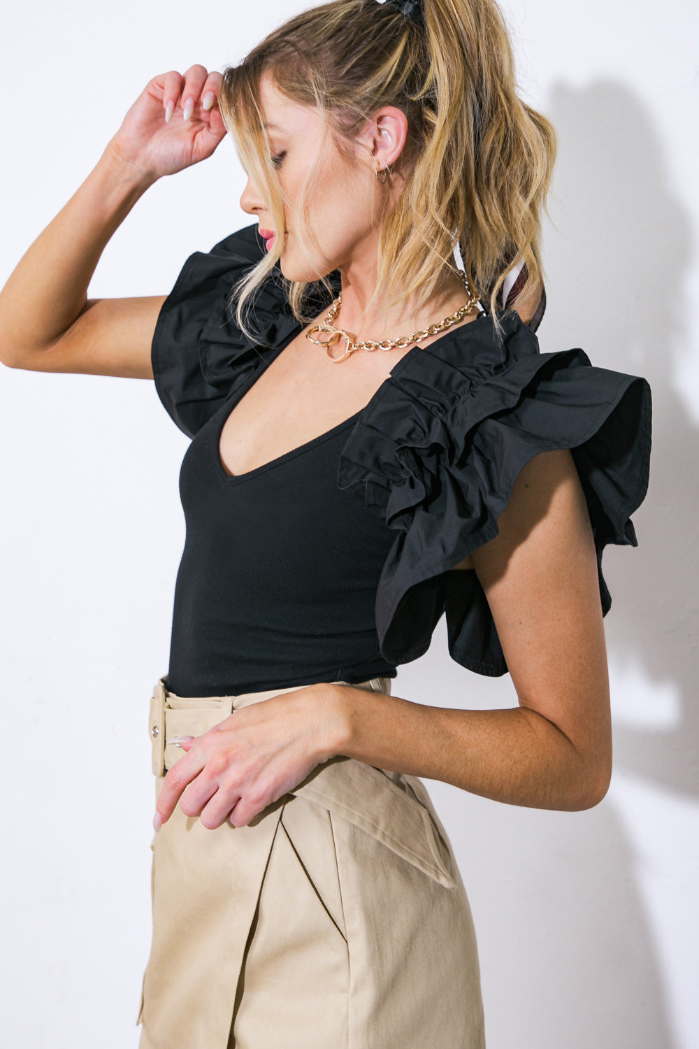 SUPER STAR PLATFORM KNIT BODYSUIT Flying Tomato