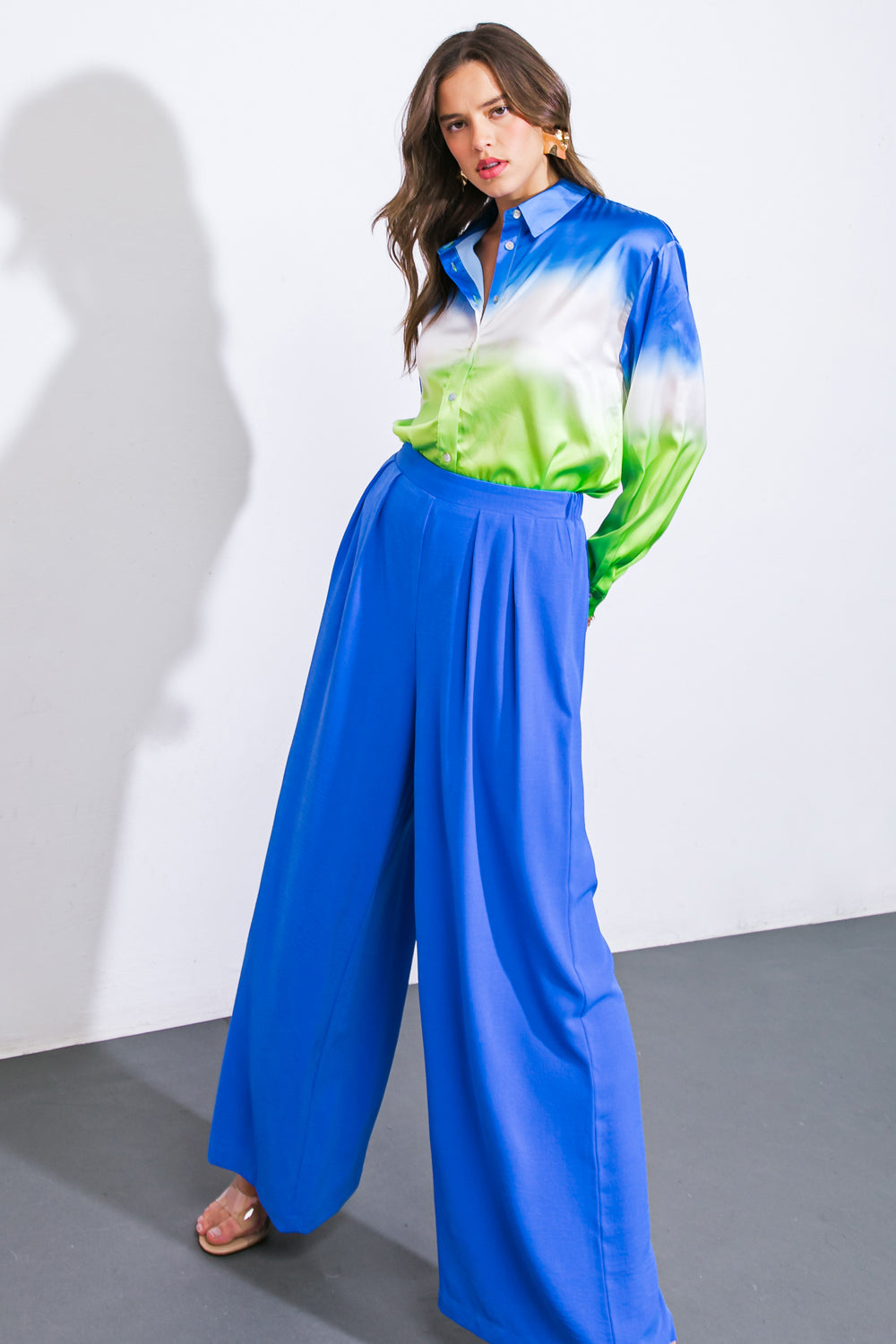 ALWAYS BE AROUND WOVEN TOP AND PANT SET Flying Tomato