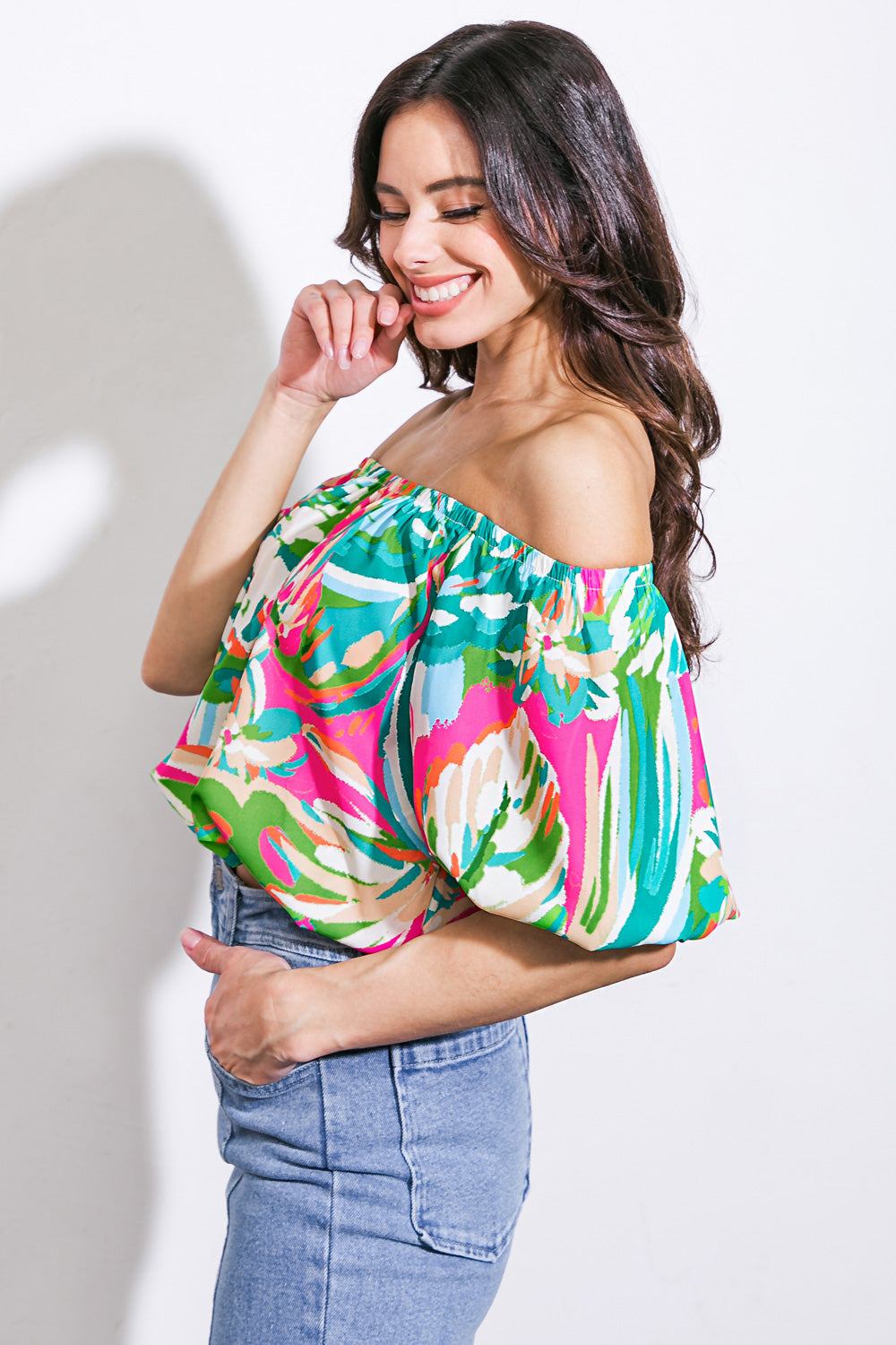 BRING GOOD ENERGY WOVEN TOP Flying Tomato