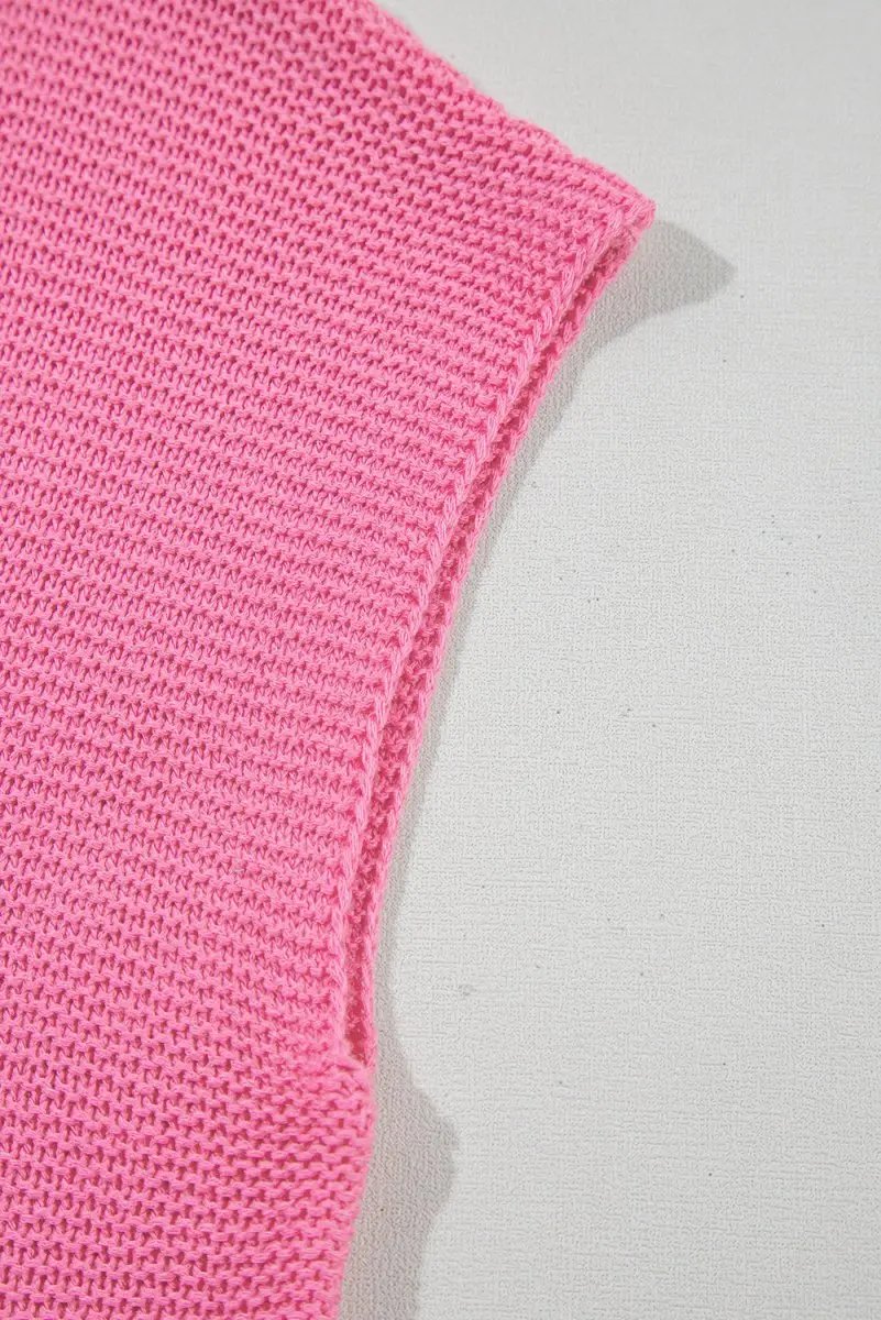 Sachet Pink Solid Color Sweater Tee with Side Slits Fashion - Love Salve 