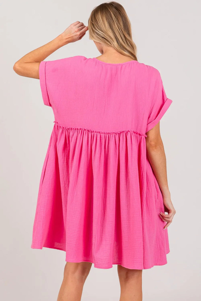 SAGE + FIG Button Up Short Sleeve Dress for Every Occasion - Love Salve 