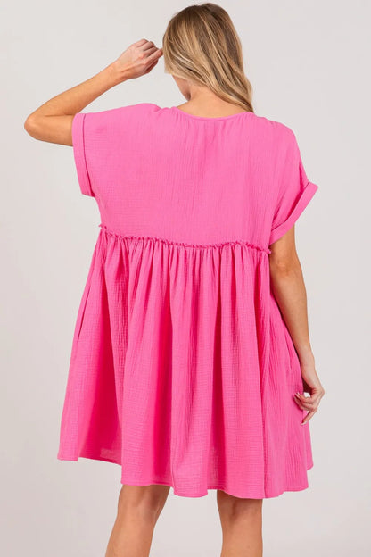 SAGE + FIG Button Up Short Sleeve Dress for Every Occasion - Love Salve 