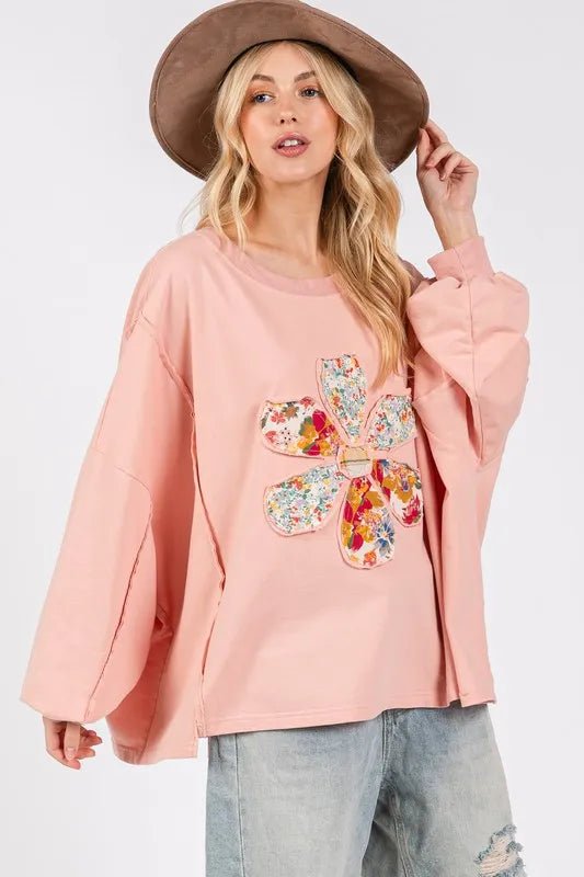 SAGE + FIG Flower Patch Dropped Shoulder Oversize Top - Love Salve 