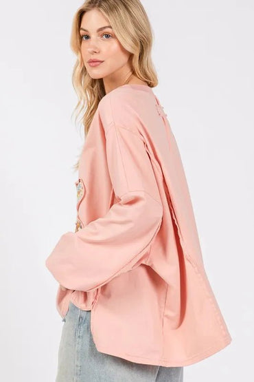 SAGE + FIG Flower Patch Dropped Shoulder Oversize Top - Love Salve 