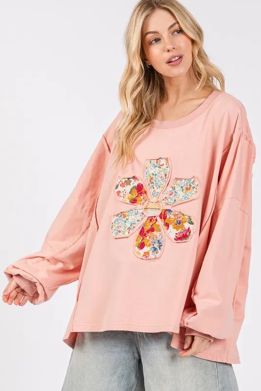 SAGE + FIG Flower Patch Dropped Shoulder Oversize Top - Love Salve 