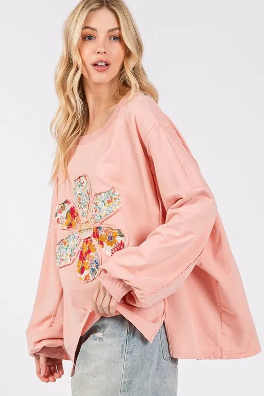 SAGE + FIG Flower Patch Dropped Shoulder Oversize Top - Love Salve 